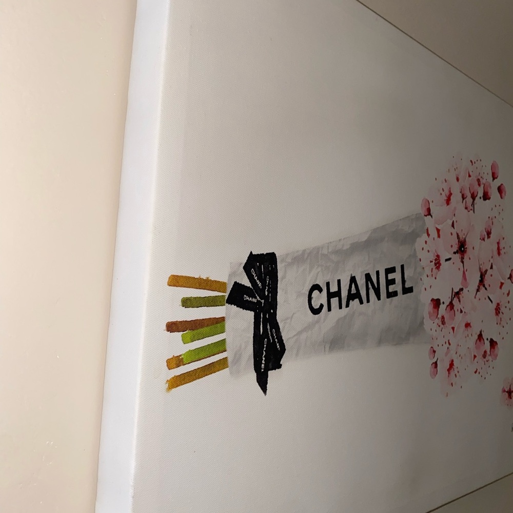 CHANEL Pink Floral Bouquet Canvas - Picture 5 of 6
